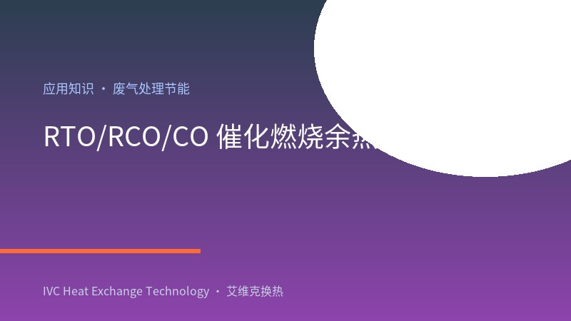 工业废气处理 RTO/RCO/CO 催化燃烧余热回收应用与换热器选型